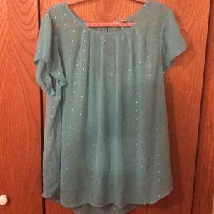 Liz Claiborne light teal blouse